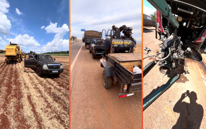 Mecânico consertando caminhão